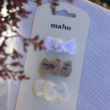 Lot de 3 barrettes avec nœud "Abby" - Cérémonie | MAHO