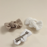 Lot de 3 barrettes avec nœud "Abby" - Cérémonie | MAHO