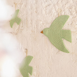 Set de 3 oiseaux décoratifs à suspendre - Menthe | MUSHKANE