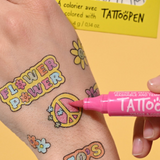 Tatouages éphémères à colorier - Années 70 | NAILMATIC