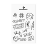 Tatouages éphémères à colorier - Années 70 | NAILMATIC