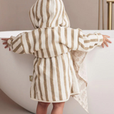 Peignoir éponge - Stripe Olive Green | JOLLEIN