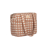 Sac à langer imperméable - Terracotta checks | NOBODINOZ