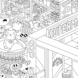Poster géant à colorier - Super Market | OMY
