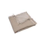 Couverture berceau - 75 x 100 cm - Franges Olive Green/Ivory | JOLLEIN
