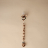 Attache-tétine "Luna" en perles silicone - Faux Wood | MUSHIE