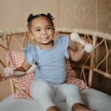 Lot de 2 attache tétines en lin - Blush/Cream | MUSHIE