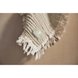 Couverture berceau - 75 x 100 cm - Franges Olive Green/Ivory | JOLLEIN
