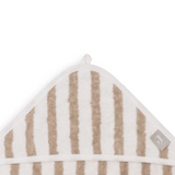 Cape de bain en éponge - 75 x 75 cm - Rayures olives | JOLLEIN