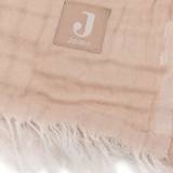 Couverture berceau - 75 x 100 cm - Franges roses pâles | JOLLEIN