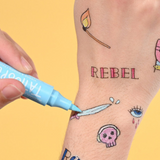 Tatouages éphémères à colorier - Rock | NAILMATIC