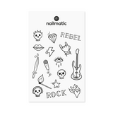 Tatouages éphémères à colorier - Rock | NAILMATIC