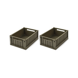 Lot de 2 boîtes de rangement "Weston" S - Army Brown | LIEWOOD