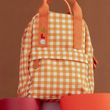 Sac à dos vichy Ole | Petit - Gingham canyon orange