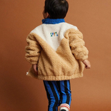 Veste teddy bleu color-block Sproet & Sprout | sand