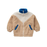 Veste teddy bleu color-block Sproet & Sprout | sand